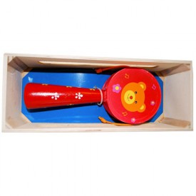 Dřevěné hračky-Dětské hudební nástroje -Bubínek s rukojetí A