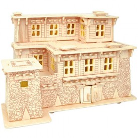 Dřevěné skládačky 3D puzzle - Tibetský dům I MW111