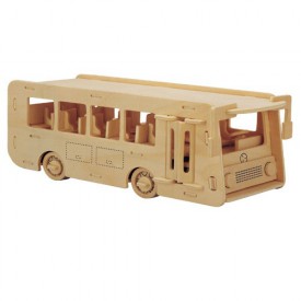 Dřevěné 3D puzzle dřevěná skládačka auta - Autobus P092