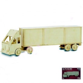 Dřevěné 3D puzzle dřevěná skládačka auta - Kamion TIR P097