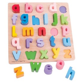 Bigjigs Baby Dřevěné puzzle Abeceda malá písmena