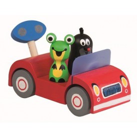 Dřevěné hračky - Krtek na výletě - červené auto