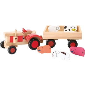 Small Foot Dřevěný traktor s vlečkou a zvířátky