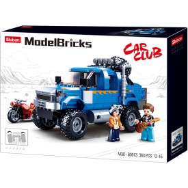 Sluban Model Bricks M38-B0813 Off Road Modrý Pickup s motorkou