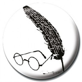 Placka Harry Potter - Glasses and Feather