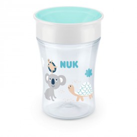 NUK hrnek Magic Cup s víčkem 230ml tyrkysová