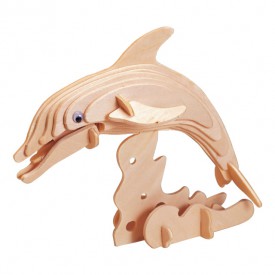Woodcraft Dřevěné 3D puzzle delfín na stojanu
