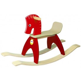 Wonderworld Dřevěný houpací kůň červený