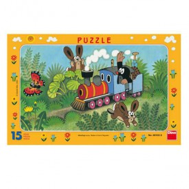 Papírové puzzle 15 dílků Krtek a lokomotiva