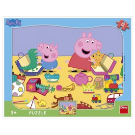 Dino Puzzle Peppa Pig si hraje - tvary 12 dílků