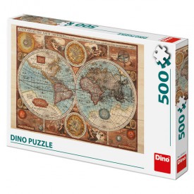 Dino Puzzle Mapa světa z roku 1626 - 500 dílků