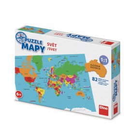 Dino Puzzle Mapy Svět 82 dílků