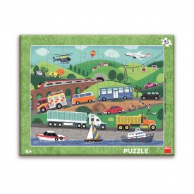 Dino Papírové puzzle Dopravní prostředky 40 dílků
