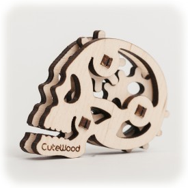 CuteWood Dřevěné 3D puzzle Lebka