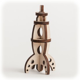 CuteWood Dřevěné 3D puzzle Raketa