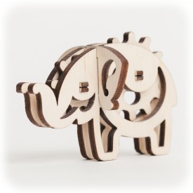 CuteWood Dřevěné 3D puzzle Slon