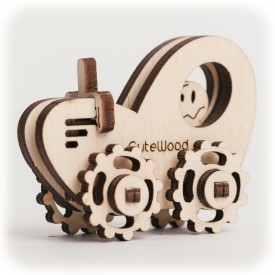 CuteWood Dřevěné 3D puzzle Traktor