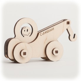 CuteWood Dřevěné 3D puzzle Odtahovka