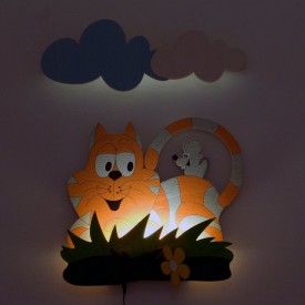 DoDo Dětská LED lampička Kočka (s dálkovým ovladačem)