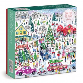 Galison Puzzle Farma s vánočními stromky 1000 dílků