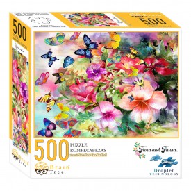 Brain Tree Puzzle Květiny a motýli 500 dílků