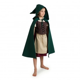 Dětský plášť Hobit, tmavě zelený