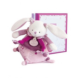 Doudou Hudební hračka růžový králíček 17 cm