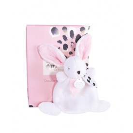 Doudou Dárková krabička růžová -  mini  králíček 17 cm