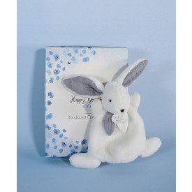 Doudou Dárková krabička modrá -  mini  králíček 17 cm