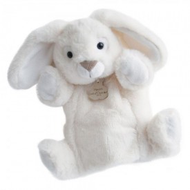Doudou Histoire d´Ours Plyšový maňásek bílý králíček 25 cm