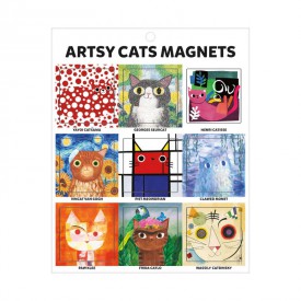 Mudpuppy Umělecké kočky - magnetky 9 ks