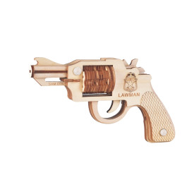 Woodcraft Dřevěné 3D puzzle Zbraň na gumičky Revolver Colt