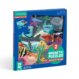 Mudpuppy Magnetické puzzle Hlubiny moří 2x20 dílků