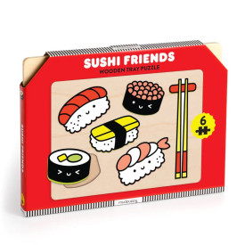 Mudpuppy Dřevěné puzzle Přátelé sushi