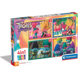 CLEMENTONI Puzzle Trollové 3, 4v1 (12+16+20+24 dílků)
