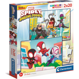 CLEMENTONI Puzzle Spidey a jeho úžasní kamarádi 2x20 dílků