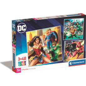 CLEMENTONI Puzzle DC Comics: Liga Spravedlnosti 3x48 dílků