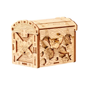 EscapeWelt 3D dřevěná skládačka Pirate´s Treasure Chest Box složená