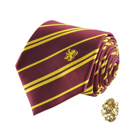 Kravata Harry Potter s odznakem - Nebelvír