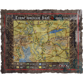 Mapa Temného dominia Ruel a okolních zemí