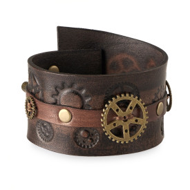 Kožený náramek Steampunk Arkánum