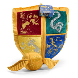 Polštář a plyšák Harry Potter - Znak Bradavic a Zlatonka