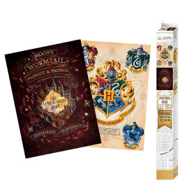 Sada plakátů Harry Potter - Erb a Pobertův plánek (2 ks)