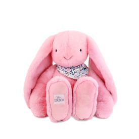 Doudou Plyšový králík XXL s šátkem růžový 50 cm