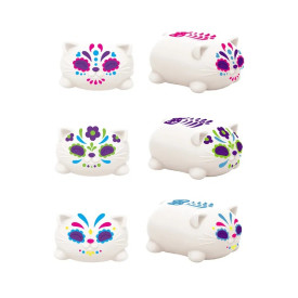Schylling NeeDoh Mačkací Sugar Skull kočka svítící ve tmě