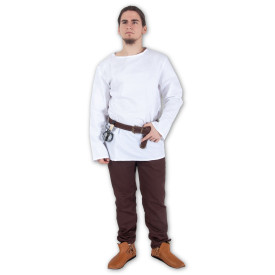 Bavlněná tunika s dlouhým rukávem - bílá