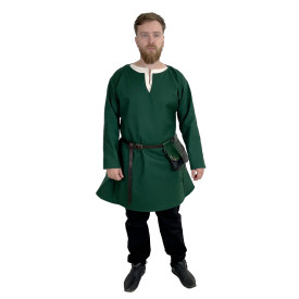 Středověká vlněná tunika - zelená