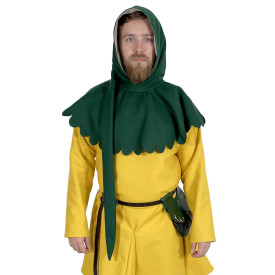 Středověká vlněná kápě - zelená
