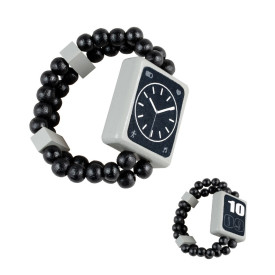 Detoa Dřevěné oboustranné hodinky černé