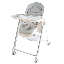 2Kids Toys Jídelní židlička s kolečky šedá